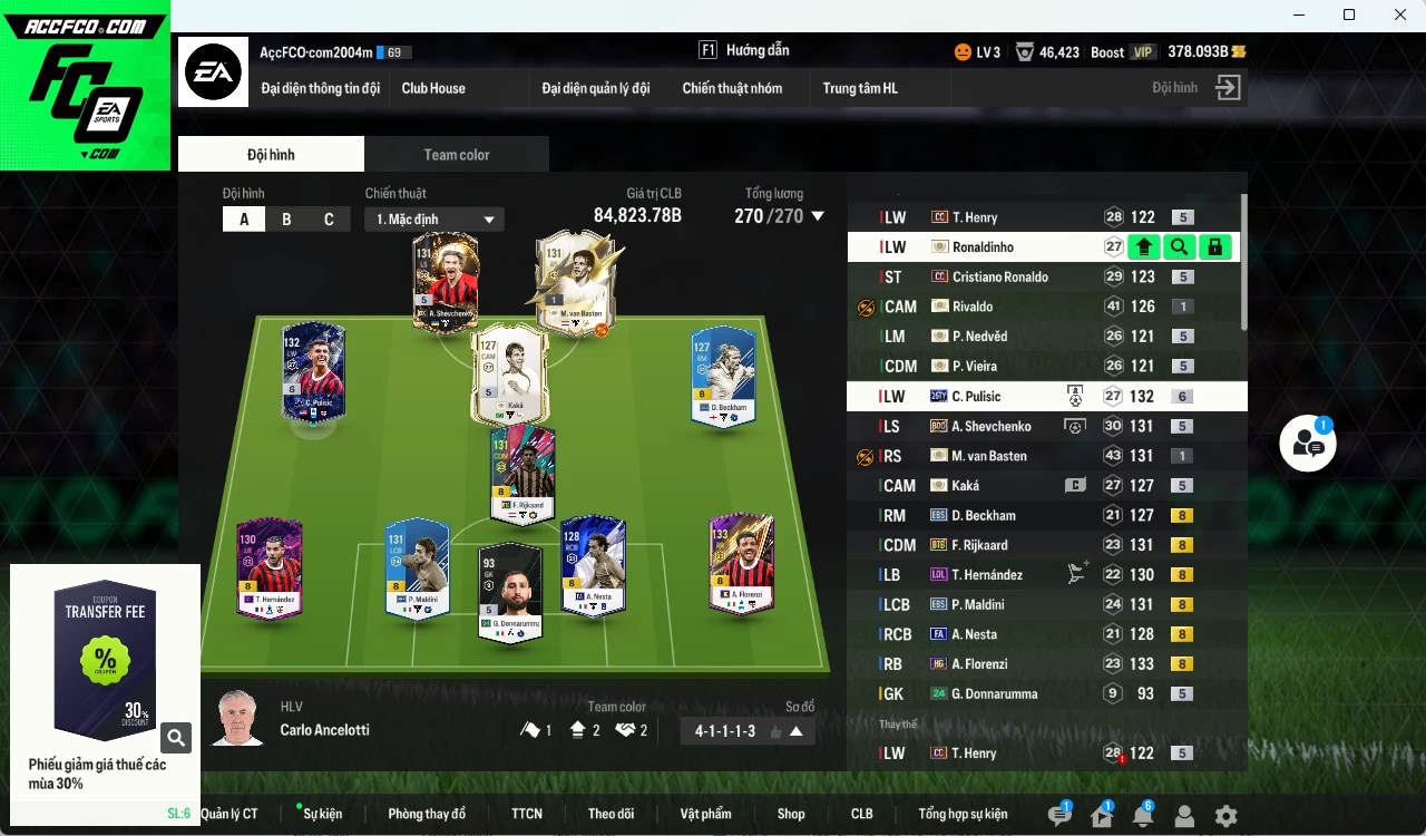 [ACC Rẻ🔥] AC Milan 84.820b có Pulisic TY25, Sheva BDO, Van Basten ITM khóa, Maldini EBS, Kaká ICON, Nedved ICON, CR7 CC, Florenzi HG, Vieira ICON, Rijkaard ICON...
